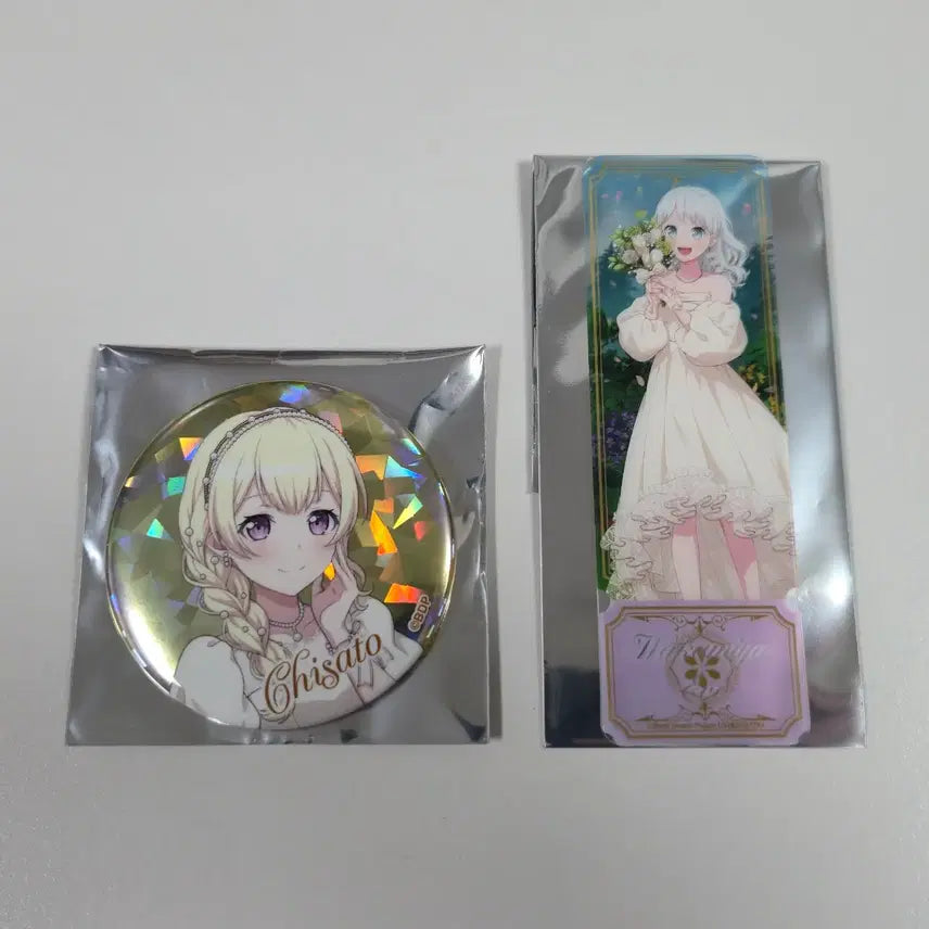 [BUNJANG] BanG Dream! Pastel Palettes Chisato Wedding Can Badge & Eve Ticket-Style POB Bundle Set / 뱅드림 파스텔팔레트 웨딩 치사토 캔뱃지 이브 특전