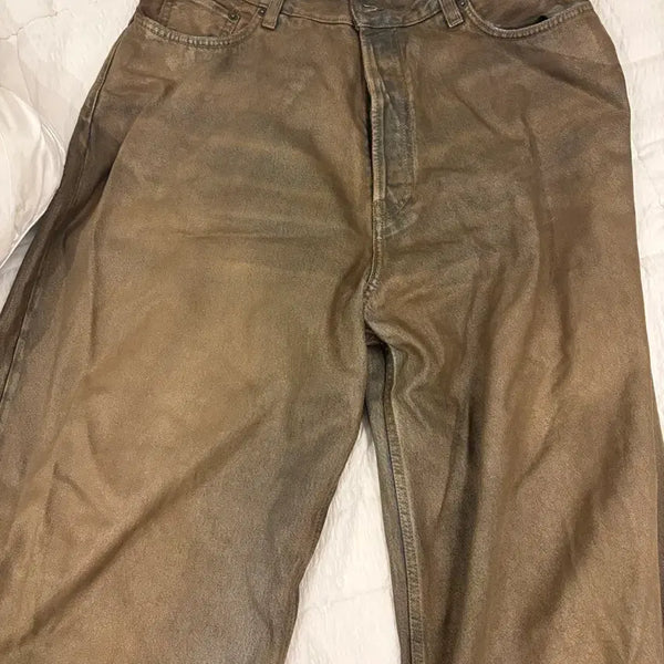 [BUNJANG] Acne Studios 2023FW Brown Coated Wide Denim Jeans - Size 32 / 아크네 스튜디오 2023fw 브라운 코팅 데님진 32
