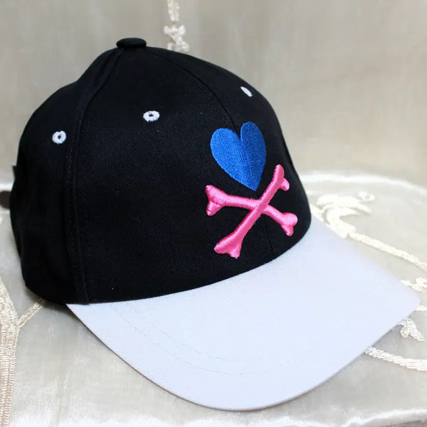 [BUNJANG] Blue Heart Embroidered Ball Cap Hat / 블루하트 볼캡 모자 2개