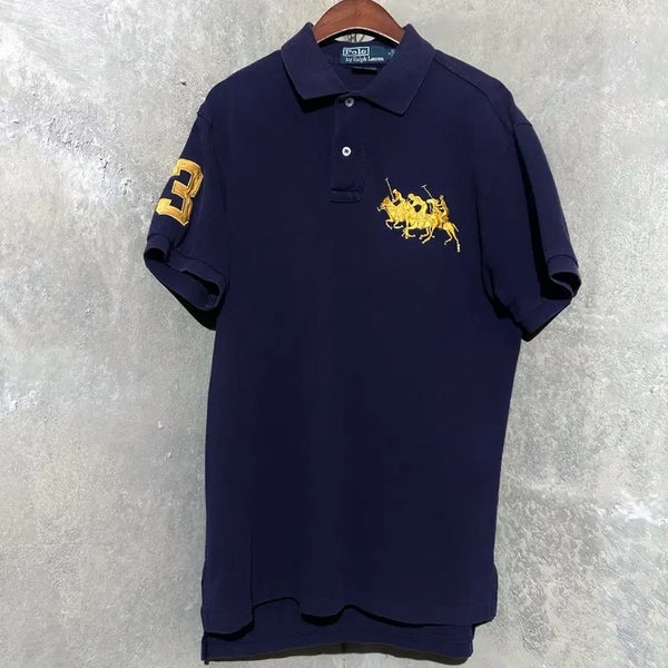 [BUNJANG] Polo Ralph Lauren Men's Embroidered Horse Logo Polo Shirt - Size M / [M] 폴로 랄프로렌 기마 자수 로고 카라 반팔 티셔츠