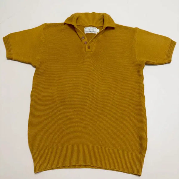 [BUNJANG] TROPICAL CLOTHING Knit Polo Half Shirt Mustard Size 38 / 트로피클로딩 니트 폴로 하프셔츠