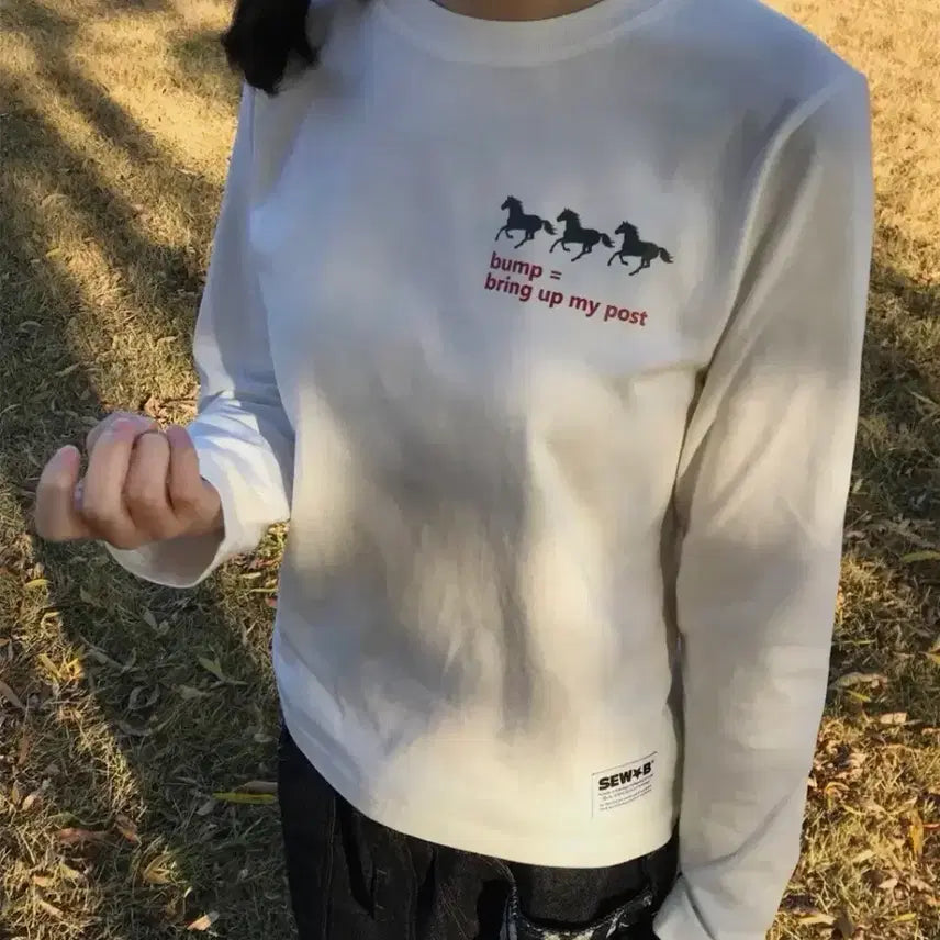 [BUNJANG] Bump Post Long Sleeve Semi-Crop T-Shirt / 오늘만 이가격)) 세미크롭 bump post 긴팔티