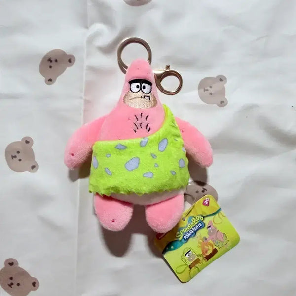 [BUNJANG] SpongeBob Patrick Caveman Plush Keychain / 스폰지밥 뚱이 원시인 인형 키링