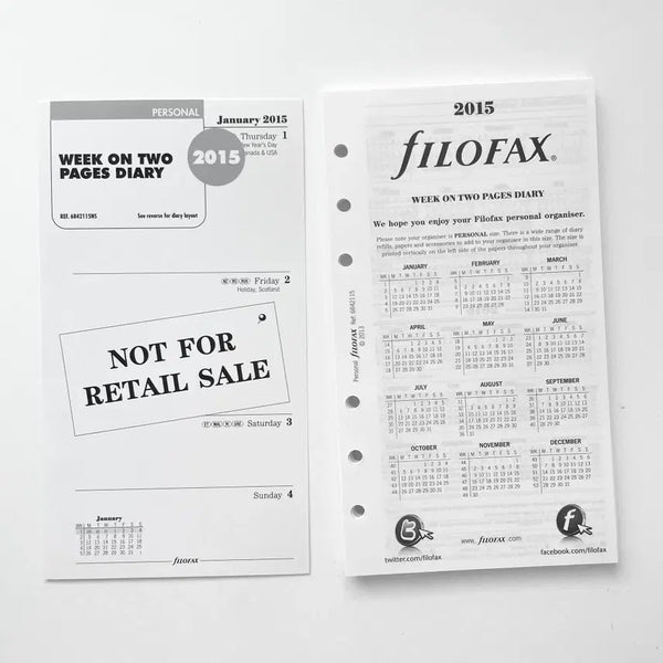 [BUNJANG] Filofax A6 Weekly Refills 2015 / 파일로팩스 a6 속지 위클리
