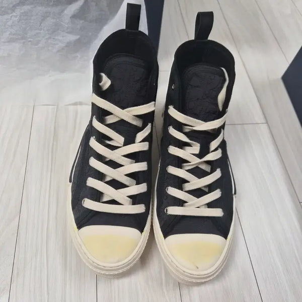 [BUNJANG] Dior B23 HT High-Top Sneakers Black/Beige Size 40 / 디올 B23 HT 하이탑 스니커즈 블랙/베이지 40