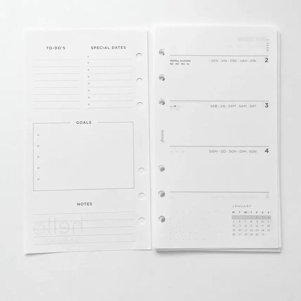 [BUNJANG] Filofax A6 Weekly Inserts (Jan-Jun 2026) / 파일로팩스 a6 속지 위클리