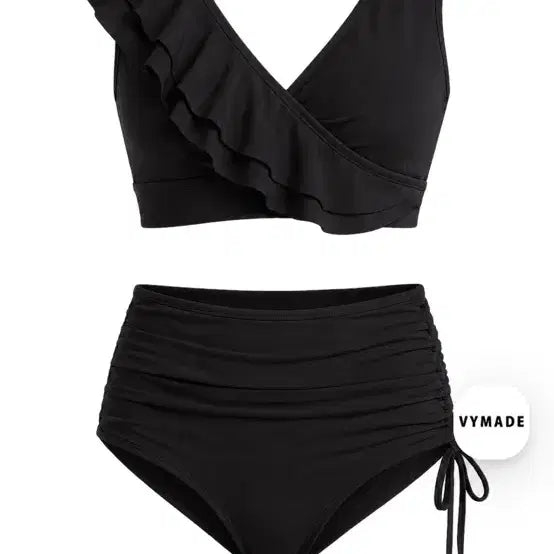 [BUNJANG] BE MADE Rose Petal Black M Swimsuit Set / 비메이드 로즈페탈 블랙 M 세트