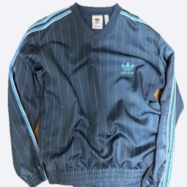 [BUNJANG] Adidas Three Stripes V-Neck Sweatshirt / 아디다스 삼선 스트라이프 브이넥 스웻셔츠