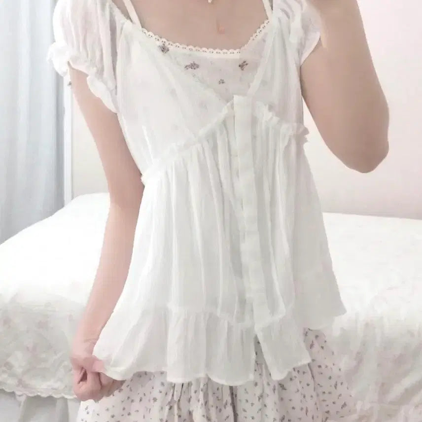[BUNJANG] Snug Seonyang Fairy Blouse White / 스너그 서냥님 페어리스 블라우스 화이트 판매 교환 빈티지 하치 블라우스