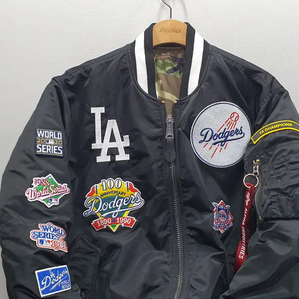 [BUNJANG] New Era x Alpha Industries LA Dodgers MA-1 Jumper (Size M) / 뉴에라 x 알파인더스트리 LA다저스 MA-1 점퍼 M사이즈 100정도