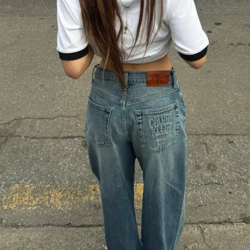 [BUNJANG] Calvin Klein Jeans In The City Wide Leg Women's Jeans / 캘빈클라인진 인더시티 와이드레그 여성