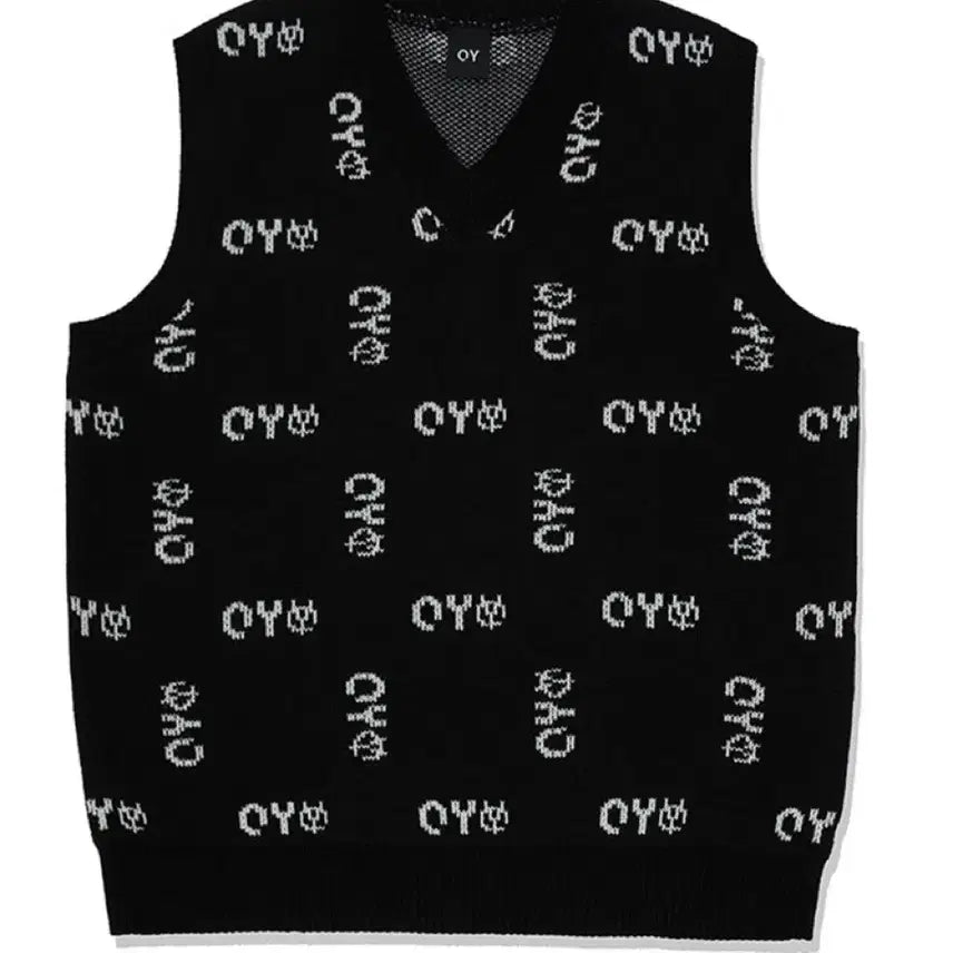 [BUNJANG] OY Logo Knit Vest Black / 오와이 (OY) 로고 니트 베스트 조끼 블랙