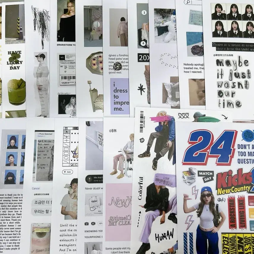 [BUNJANG] 19 Sheets Scrapbooking Stickers / 스크랩다꾸 스티커 19매