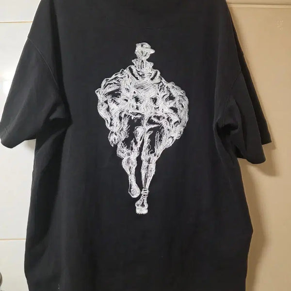 [BUNJANG] Songzio Homme Black Printed Cotton Short Sleeve T-Shirt / 송지오 옴므 반팔