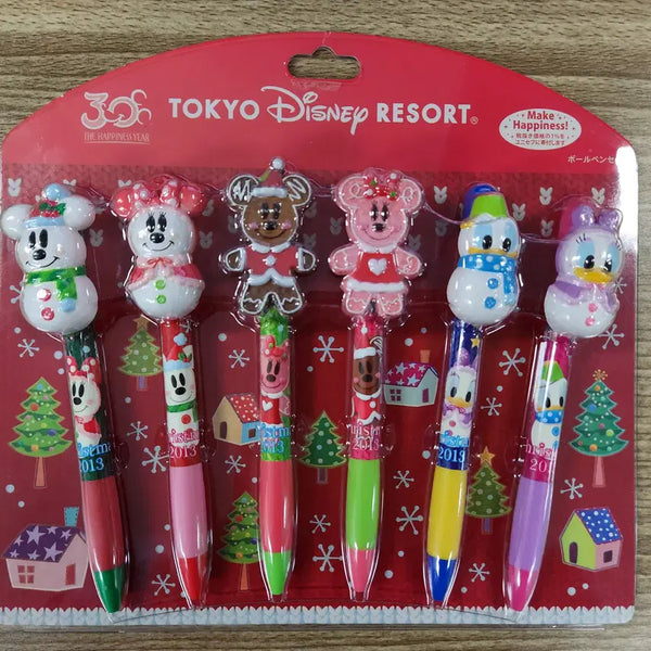 [BUNJANG] Tokyo Disneyland 30th Anniversary Snowman Ballpoint Pen Set (6 pcs) / 도쿄 디즈니랜드 볼펜 세트 (6개)