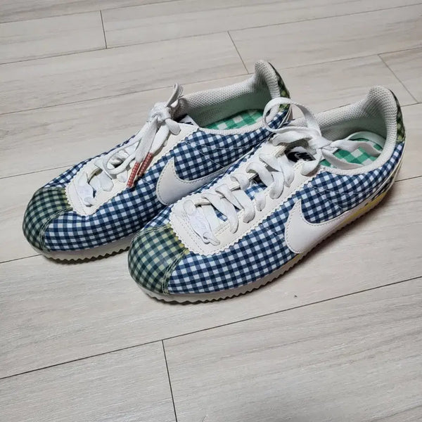 [BUNJANG] Nike Cortez QS Blue Gingham Check (235) / (235) 나이키 코르테즈 QS 블루 포스 깅엄 체크