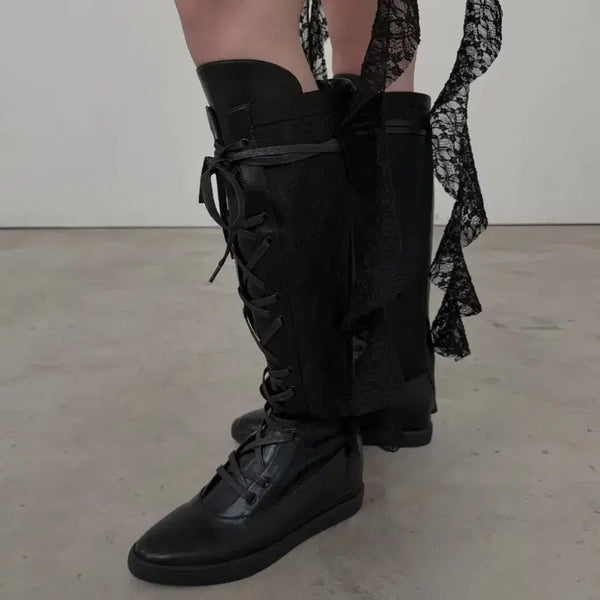 [BUNJANG] Ecrin X ODOR Lace Ribbon Rain Boots / 이크닉 오도어 [X ODOR] Lace Ribbon Rain Boots