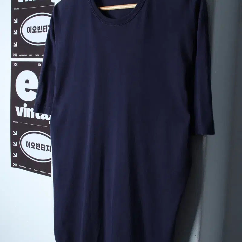 [BUNJANG] Musinsa Standard Basic Plain T-Shirt Navy / (M-L) 무신사 스탠다드 반팔 티셔츠 네이비 무지 기본-H35585