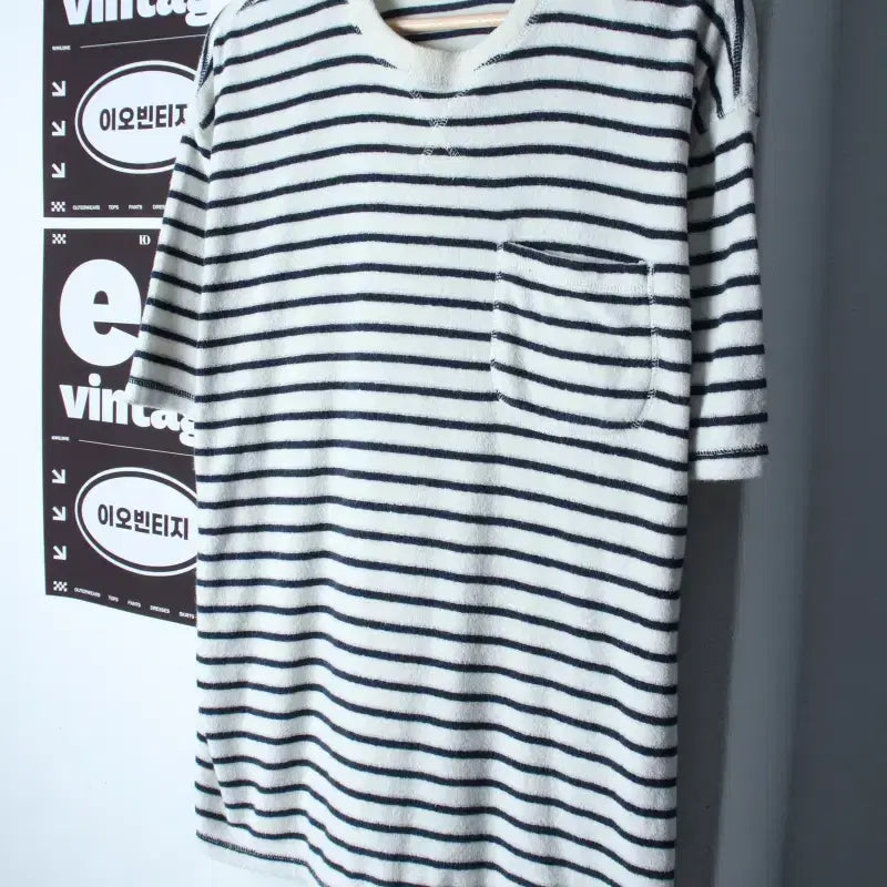 [BUNJANG] Amfist Striped T-Shirt (XL-2XL) / (XL-2XL) 암피스트 반팔 티셔츠 부클 스트라이프-H35590