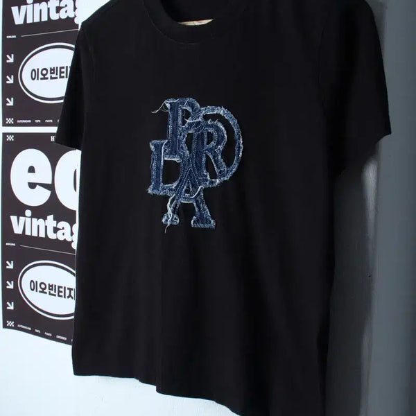 [BUNJANG] S-M Brenda Big Logo Black Cropped T-Shirt / W(S-M) 프렌다 반팔 티셔츠 빅로고 블랙 크롭 올드스쿨-H35591