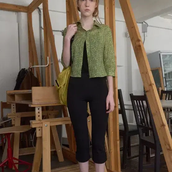 [BUNJANG] Nocontent Petal Shirt Green / 노컨텐츠 페탈 셔츠 그린