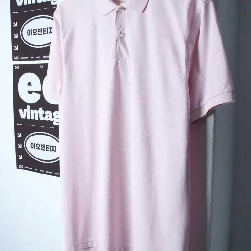 [BUNJANG] Giordano Men's Basic Short Sleeve Collar T-Shirt (Pink) / (L-XL) 지오다노 반팔 카라 티셔츠 기능성 핑크 무지-H35594