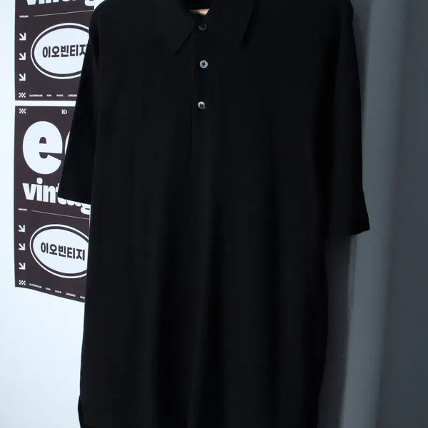 [BUNJANG] Uniqlo U-Line Plain Black Short-Sleeve Polo T-Shirt (L-XL) / (L-XL) 유니클로 반팔 카라 티셔츠 U라인 무지 블랙-H35599