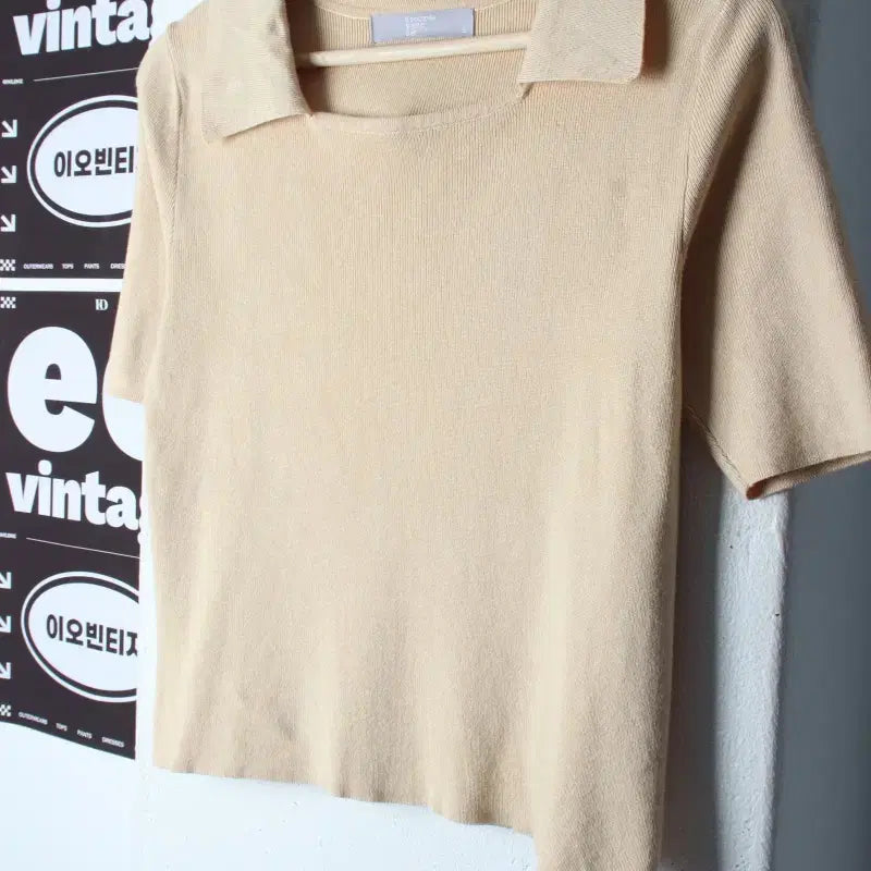 [BUNJANG] 8 Seconds Wide Neck Knit Short-Sleeve Polo T-Shirt / W(S-M) 에잇세컨즈 반팔 카라 티셔츠 와이드넥 니트-H35603