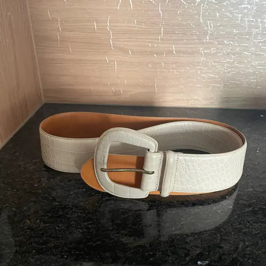 [BUNJANG] Ralph Lauren Snake Embossed Leather Belt / 랄프로렌 뱀피 밸트
