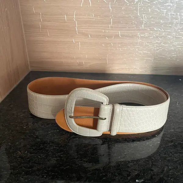[BUNJANG] Ralph Lauren Snake Embossed Leather Belt / 랄프로렌 뱀피 밸트