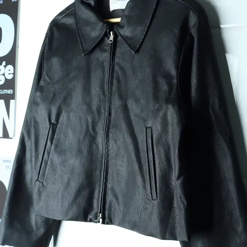 [BUNJANG] W(F) Brand Vintage Zip-Up Windbreaker Jacket Vegan Leather / W(F) 브랜드빈티지 집업 바람막이 점퍼자켓 비건레더-H35518