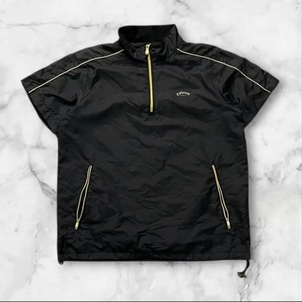 [BUNJANG] Callaway Golf Men's Short Sleeve Windbreaker Warm-up Top / 캘러웨이 골프 반팔 바람막이 웜업100