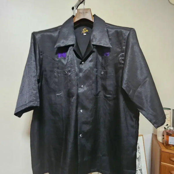[BUNJANG] Needles Cowboy Satin Short Sleeve Shirt (M) / 니들스 카우보이 새틴 셔츠 반팔 (M사이즈)
