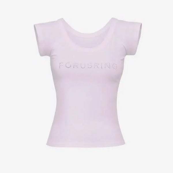 [BUNJANG] Foreing B.Jewel Logo Tee (Pink) / 포어링 B.jewel logo tee (pink) 비쥬얼 로고티