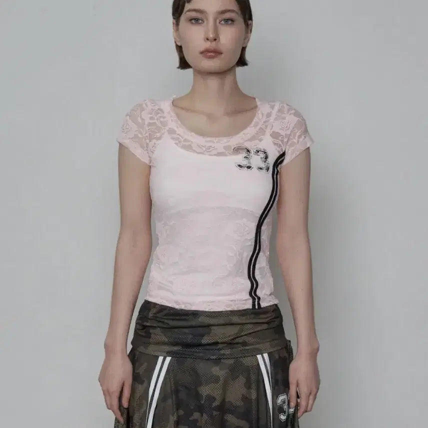 [BUNJANG] 33 LACE TOP / BABY PINK / 셋업이엑스이 33 LACE TOP / BABY PINK