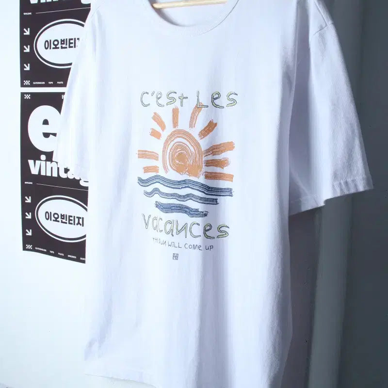 [BUNJANG] Meme The Wardrobe Oversized T-shirt White Old School (L-XL) / (L-XL) 밈더워드로브 반팔 티셔츠 오버핏 화이트 올드스쿨-H35537