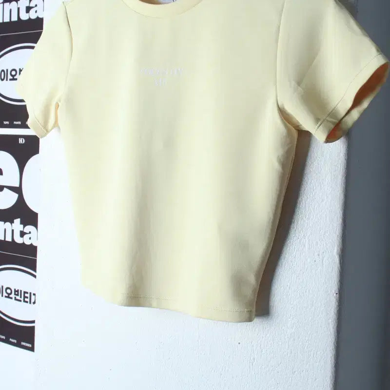 [BUNJANG] W.ver Barrel Half Sleeve T-Shirt Yellow / W(M) 배럴 반팔 티셔츠 새상품 기능성 노랑 크롭-H35543