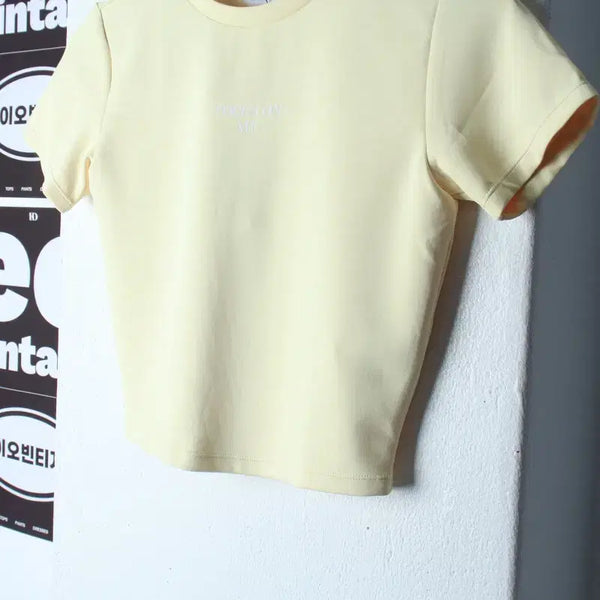 [BUNJANG] W.ver Barrel Half Sleeve T-Shirt Yellow / W(M) 배럴 반팔 티셔츠 새상품 기능성 노랑 크롭-H35543