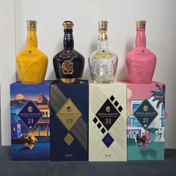 [BUNJANG] Royal Salute 21 Year Old Whisky Empty Bottles Bundle / 로얄살루트 위스키 4종 공병 일괄