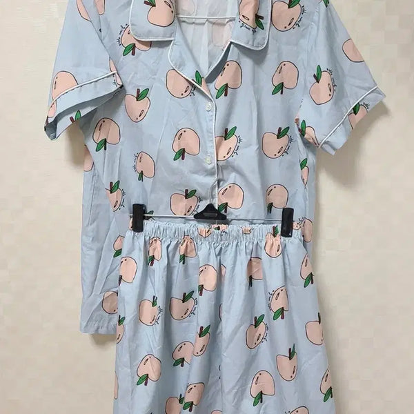 [BUNJANG] Peach Short-Sleeve Pajama Set / 복숭아 반팔 잠옷 세트