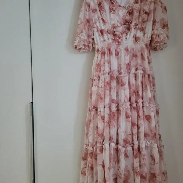 [BUNJANG] SHATIN Tiered Chiffon Dress / 샤틴 캉캉쉬폰원피스