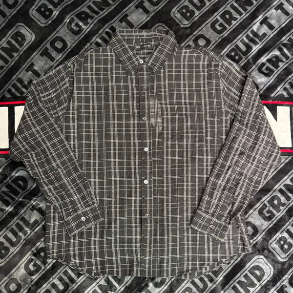 [BUNJANG] Zara Textured Check Shirt Black / 자라 텍스처드 체크 셔츠 블랙
