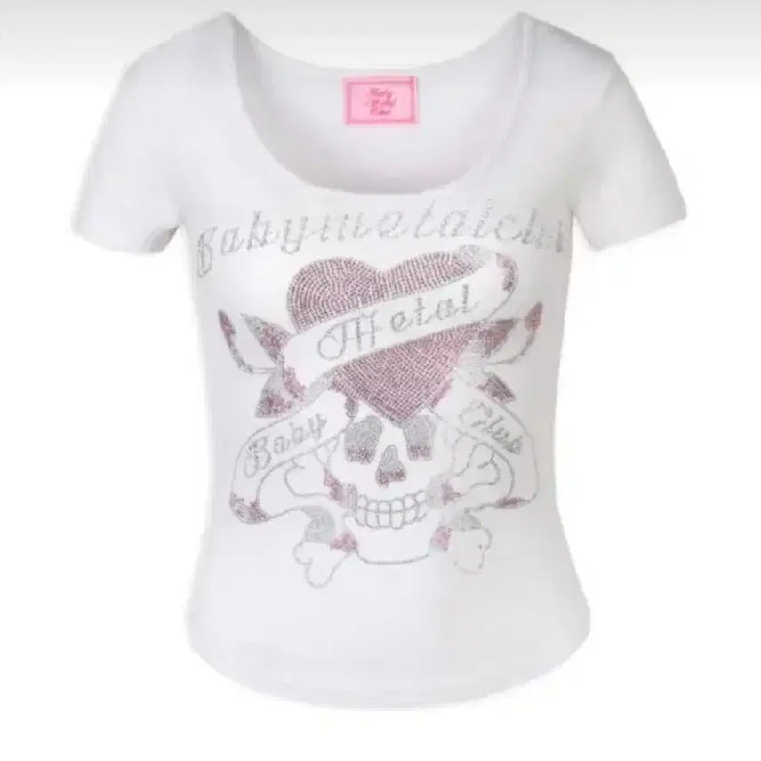 [BUNJANG] Baby Metal Club Twinkle Skull T-Shirt White / (새상품)베이비메탈클럽 트윙클 스컬 티 BMC 베메클 갸루 화이트색상