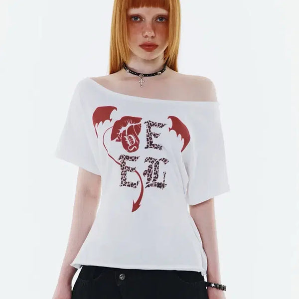 [BUNJANG] Yeel Graphics Boatneck Top White / Yeel GRAPHICS BOATNECK TOP WHITE