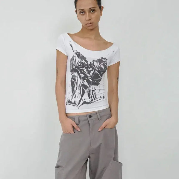 [BUNJANG] Nache SLIP X-RAY Printed T-Shirt Ivory / 나체 SLIP X-RAY PRINTED T-SHIRT IVORY
