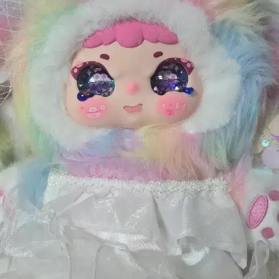 [BUNJANG] JIMO 400 Rainbow Fur & Sparkle Eyes Plush Toy / 지이모 400 준시크 판매합니다