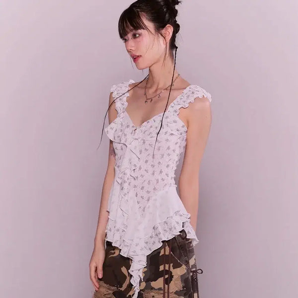 [BUNJANG] CherryQuiri Misty Ruffle Layered Sleeveless - Ivory / 체리퀴리 misty ruffle layered sleeveless - ivory