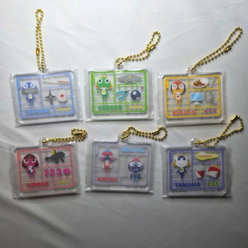 [BUNJANG] Sgt. Frog Keroro Kuji Acrylic Charm Set (Dororo, Keroro, Tamama, Giroro, Angol Mois, Eniai) / 개구리중사 케로로 쿠지 아크릴참  도로로 쿠루루 타마마 기로로 아루루 데루루