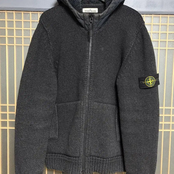 [BUNJANG] Stone Island Heavy Wool Zip-Up Knit Hoodie / [XL]스톤아일랜드 헤비울 울프 니트집업