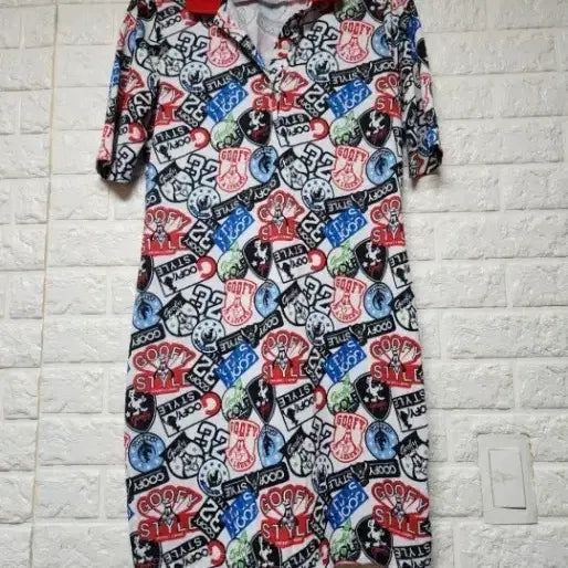 [BUNJANG] Disney Goofy Pattern One-Piece Dress / 디즈니 카라원피스